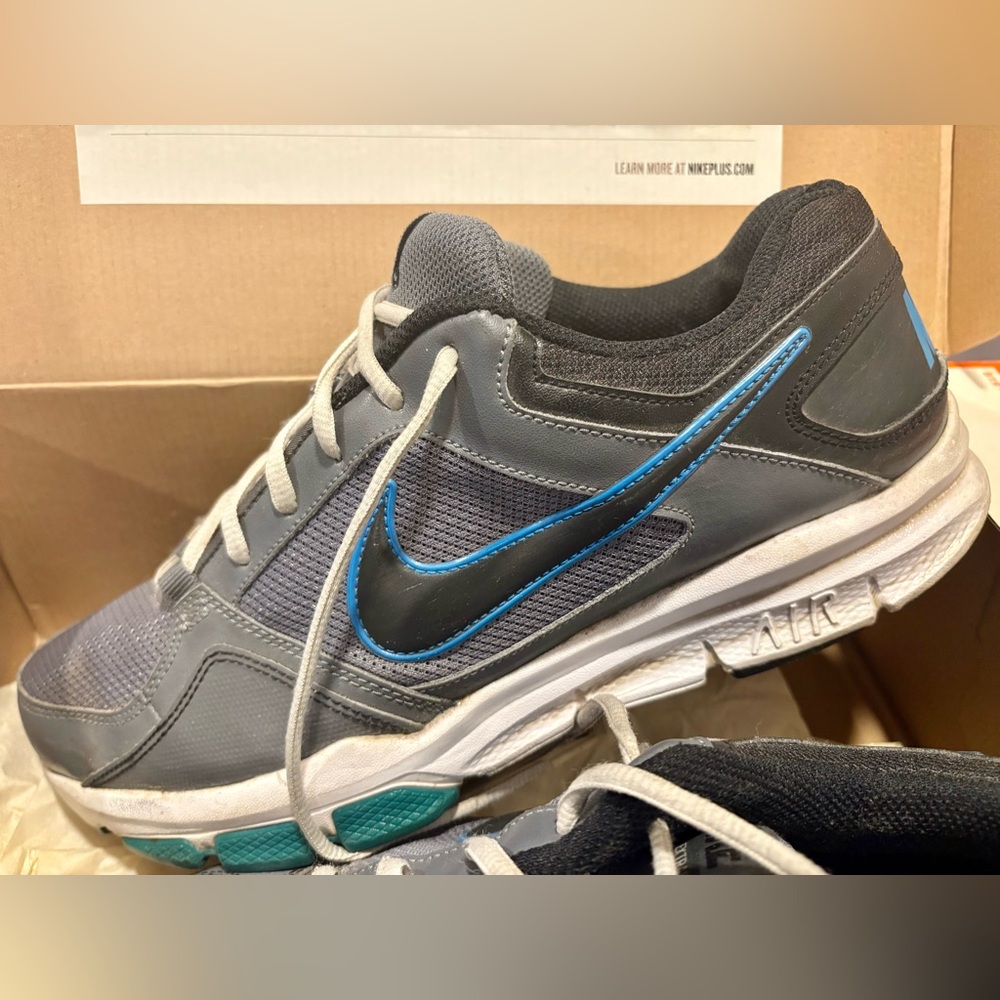 Nike Free Run + Men's Gray and Blue Athletic Shoes